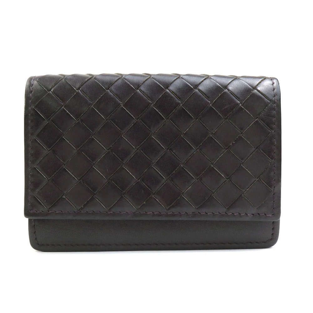 Bottega Veneta business card case Intrecciato leather brown